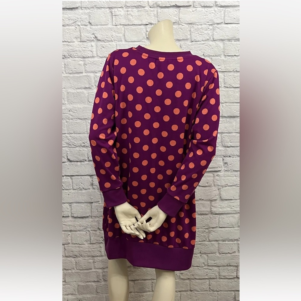 VICTOR GLEMAUD FOR TARGET PINK & PURPLE POLKA DOT LONG SLEEVE DRESS SIZE XL - Picture 4 of 6
